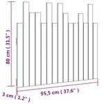 vidaXL Tête de lit murale Marron miel 95 5x3x80 cm Bois massif de pin