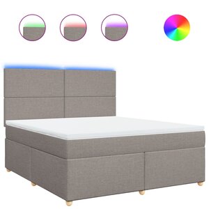 vidaXL Sommier à lattes de lit avec matelas Taupe 180x200 cm Tissu