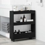 vidaXL Chariot de Rangement Étroit Chêne noir 60 x 18 x 70 cm