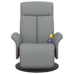 vidaXL Fauteuil inclinable de massage et repose-pieds gris clair tissu