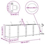 vidaXL Cache-pot de jardin 4 Pièces Noir 160 x 40 x 53 cm Acier