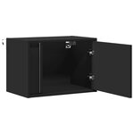 vidaXL Tables de chevet murales avec lumières LED 2 Pièces noir
