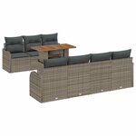 vidaXL Ensemble de canapé de jardin 8 Pièces Gris Poly rotin