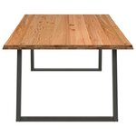vidaXL Table à manger et bord naturel bois massif chêne rectangulaire