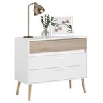Commode Aalborg 3 tiroirs - Blanc - Style scandinave 90 8 x 40 x 77 5