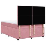 vidaXL Sommier à lattes de lit avec matelas Rose 140x190 cm Velours