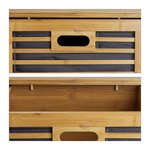 Caisson à roulettes 3 tiroirs meuble de rangement moderne salle de bain 60 x 40 x 70 cm en bambou naturel 13_0004444