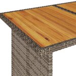 vidaXL Table de jardin avec dessus en bois gris 110x68x70 cm rotin