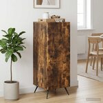 vidaXL Buffet Chêne fumé 33 x 34 5 x 90 cm Bois d'ingénierie