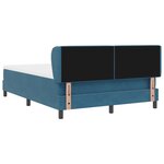 vidaXL Lit Box Spring avec Matelas Bleu Foncé 140x200 cm Velours