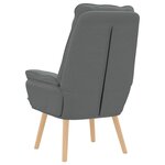 vidaXL Fauteuil Relaxant en Tissu Gris Foncé
