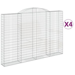 vidaXL Paniers à gabions arqués 4 Pièces 300x30x200/220 cm fer galvanisé