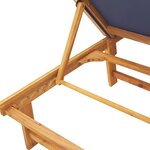vidaXL Chaises longues lot de 2 table bleu bois d'acacia et textilène