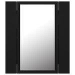 vidaXL Armoire à miroir de salle de bain LED Noir 40x12x45 Acrylique