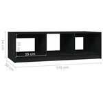 vidaXL Table basse noir 110x50x34 cm bois de pin massif