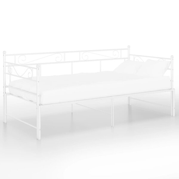 vidaXL Cadre de canapé-lit extensible blanc métal 90x200 cm