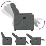 vidaXL Fauteuil inclinable de massage électrique Gris foncé Tissu