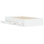vidaXL Cadre de lit avec tiroirs sans matelas blanc 75x190 cm