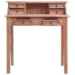 vidaXL Bureau d'écriture et tiroirs 90x50x101 cm bois massif d'acajou