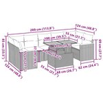 vidaXL Salon de jardin 8 Pièces avec coussins noir résine tressée