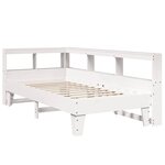 vidaXL Lit bibliothèque sans matelas blanc 90x200cm bois de pin massif