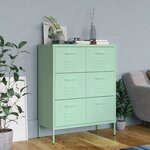 vidaXL Armoire à tiroirs Vert menthe 80x35x101 5 cm Acier