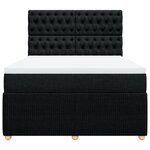 vidaXL Sommier à lattes de lit avec matelas Noir 160x200 cm Tissu