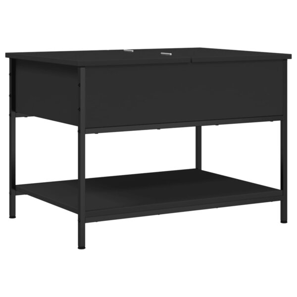 vidaXL Table basse noir 70x50x50 cm bois d'ingénierie et métal