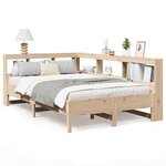 vidaXL Lit bibliothèque sans matelas 140x190 cm bois de pin massif