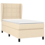 vidaXL Sommier à lattes de lit avec matelas Crème 80x200 cm Tissu