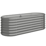 vidaXL Lit surélevé de jardin Acier galvanisé 114x40x36 cm gris
