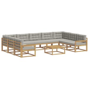 vidaXL Ensemble de canapés d'extérieur 10 pc Blanc et gris clair