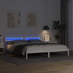 vidaXL Cadre de lit avec des lumières à LED Blanc 200 x 200 cm bois