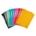 Chemise 3 rabats elastique Carte lustrée 5/10e 400g, Couleurs assorties aléatoire EXACOMPTA