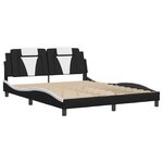 vidaXL Cadre de lit Viana sans matelas noir et blanc 160x200 cm similicuir