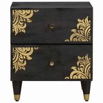 vidaXL Cabinet de chevet Noir 40 x 33 x 46 cm Bois de mangue massif