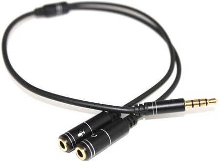 Ovegna Adaptateur Jack Audio Stéréo, Splitter Adaptateur Y Jack Micro Audio Compatible avec Ordinateur, Micro Casque avec Une Seule Prise Jack 3.5mm, 20cm