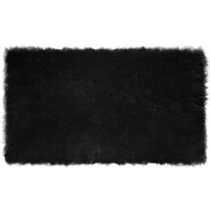 vidaXL Tapis en Peau de Mouton Synthétique Noir 100 x 200 cm Polyester