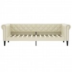 vidaXL Lit de jour sans matelas crème 90x200 cm similicuir