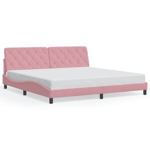 vidaXL Cadre de lit sans matelas rose 200x200 cm velours