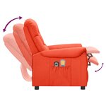Vidaxl fauteuil de massage électrique rouge similicuir
