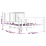 vidaXL Cadre de lit Noir Bois de pin massif 140x190 cm