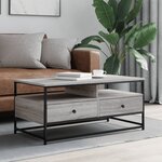 vidaXL Table basse sonoma gris 100x51x45 cm bois d'ingénierie