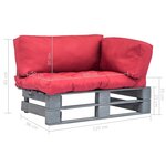 vidaXL Canapé de jardin palette avec coussins rouge Pinède