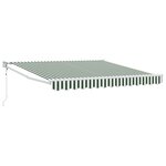 Store Rétractable Automatique vidaXL Vert et Blanc 350x250 cm