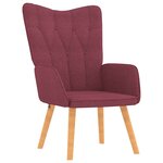vidaXL Chaise de relaxation avec tabouret Rouge bordeaux Tissu