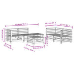 vidaXL Salon de jardin 6 Pièces Blanc Bois de pin massif