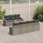 vidaXL Ensemble de canapé de jardin 8 Pièces Gris