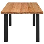 vidaXL Table à manger marron clair bois de chêne massif rectangulaire