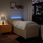 vidaXL Sommier à lattes de lit et matelas Crème 90x190 cm Tissu